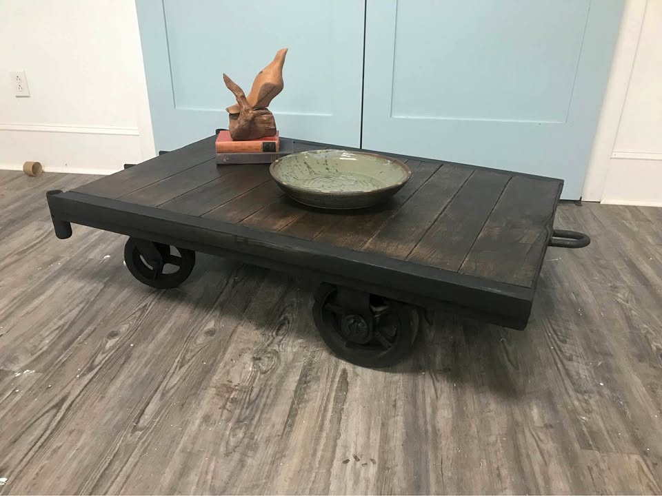 Industrial Railroad Cart Coffee Table