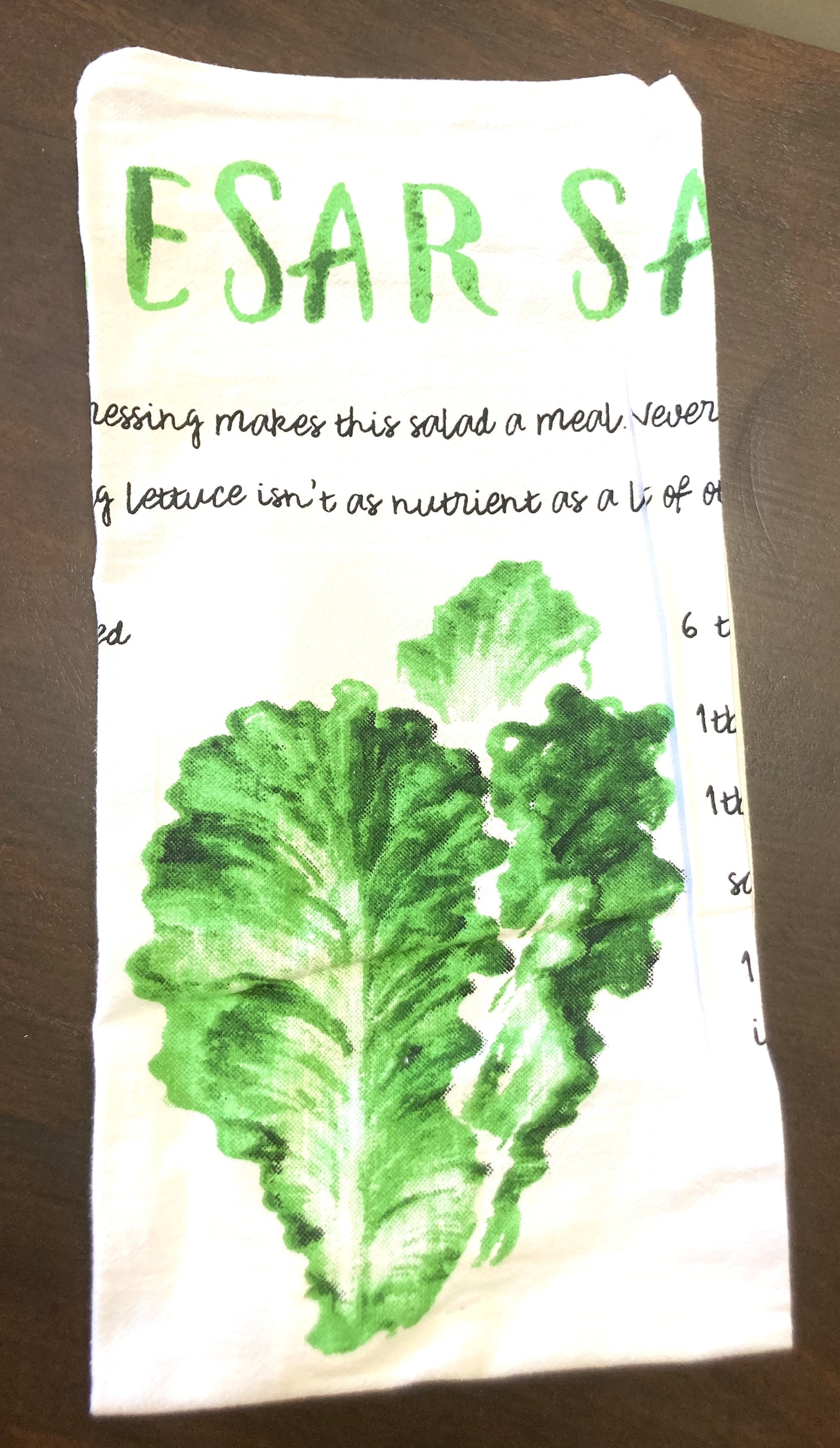 Cotton Tea Towel - Caesar Salad Recipe