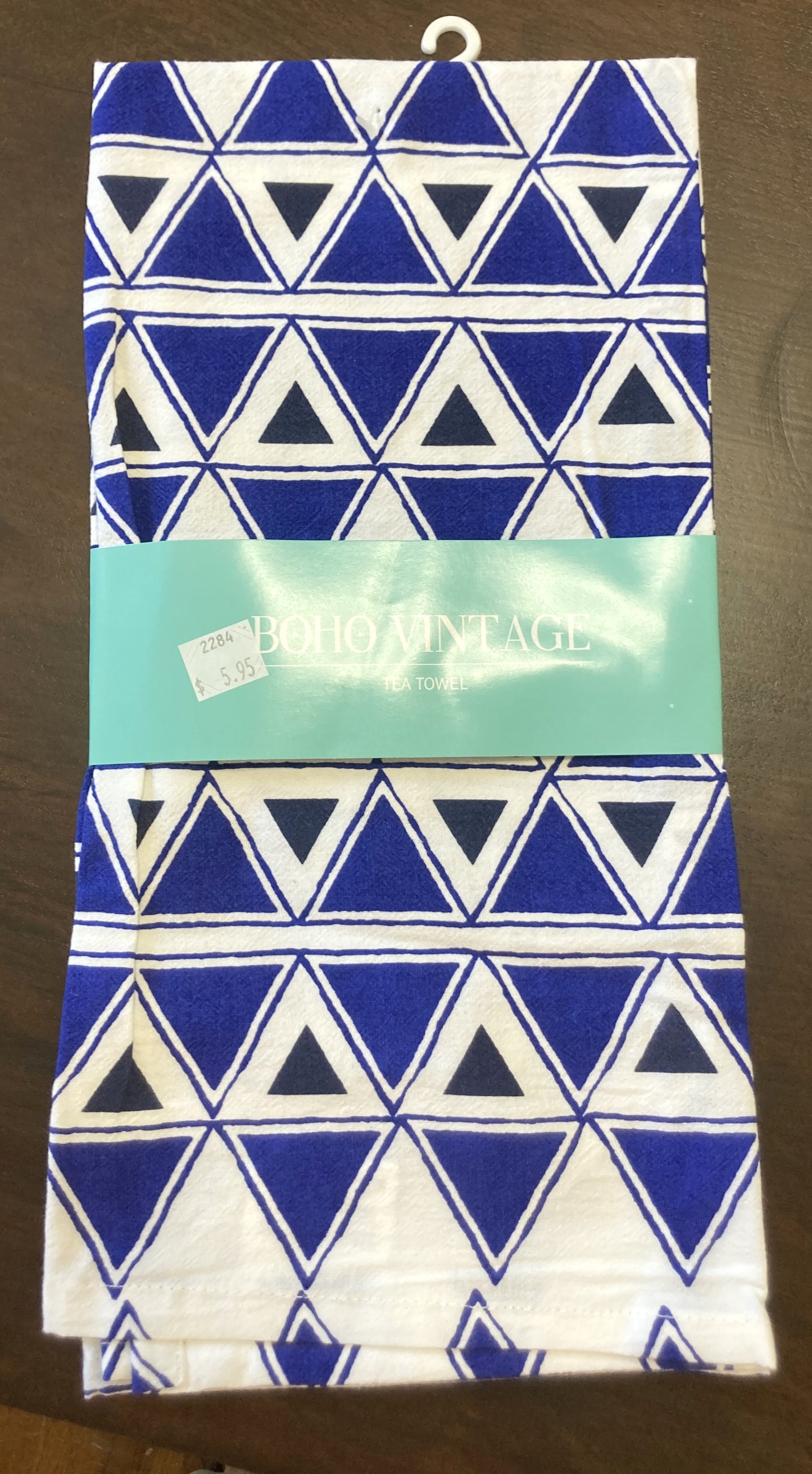 Cotton Tea Towel - Boho Design Blue