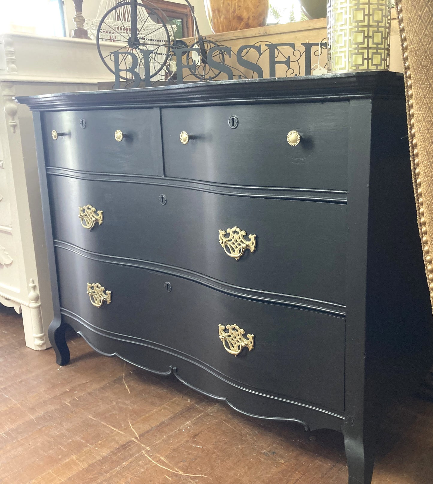 Vintage Serpentine Dresser