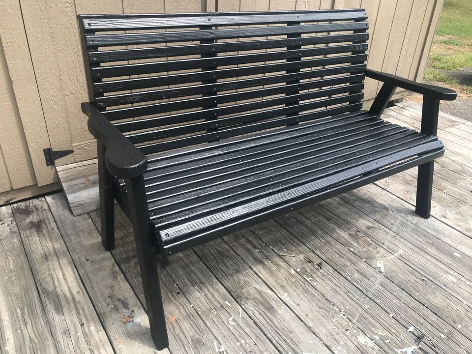 Painted Wooden Bench