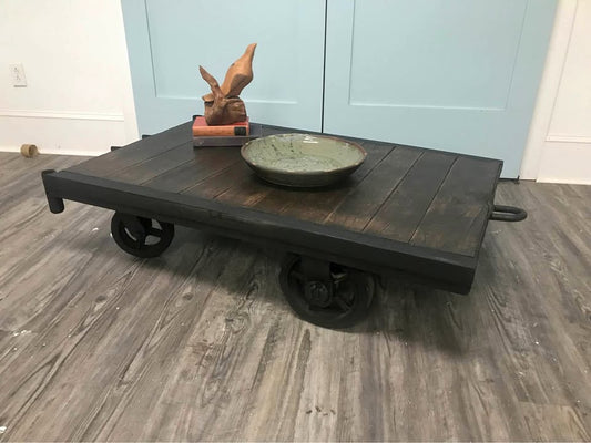 Industrial Railroad Cart Coffee Table