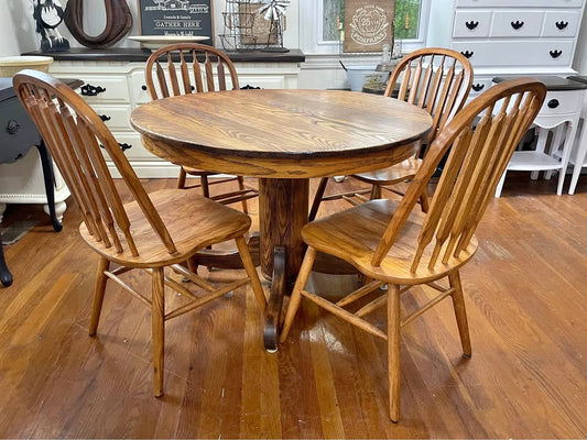 Solid Oak Table and 4 Chairs