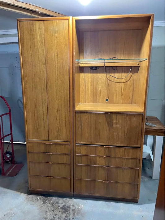Drexel MCM/Danish Modern 2 Piece Storage