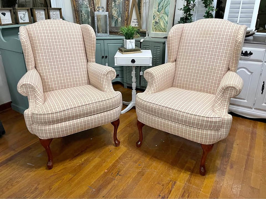 Pair of Quality Wingback Chairs