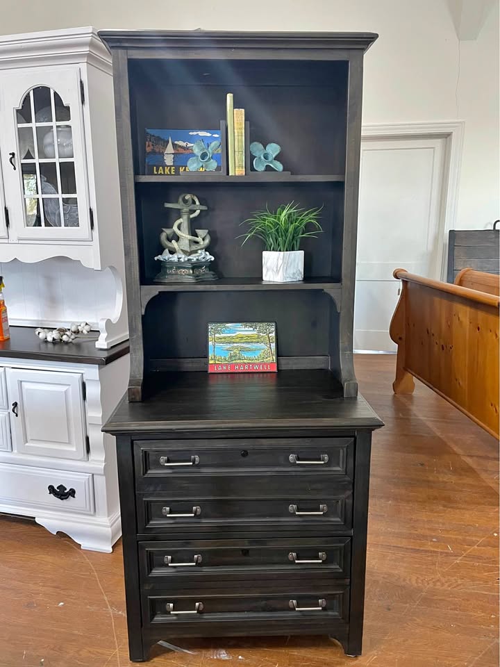 Black Hutch/ Bookcase