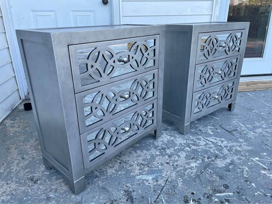 Pair of Mirrored Nightstands/Cabinets
