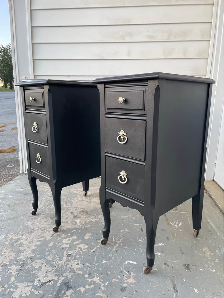 Pair of Tall Vintage Nightstands