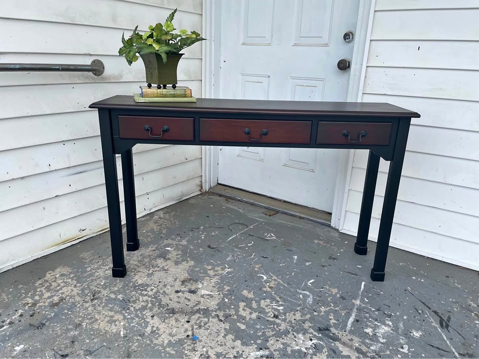 Two-Tone 3-Drawer Console Table
