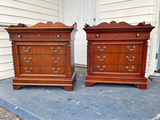 Pair of Oversized Lexington Wood Nightstands